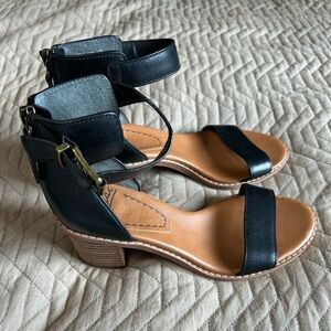 Zodiac Black Ankle Strap Heels